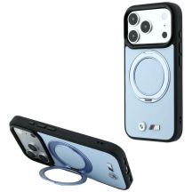 Etui BMW Kevlar Ring Stand 360 MagSafe na iPhone 18 Pro Max / 17 Pro Max - niebieskie