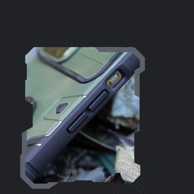 13. Nillkin CamShield Armor Pro Case etui iPhone 14 Plus pancerny pokrowiec z osłoną na aparat ring podstawka niebieskie