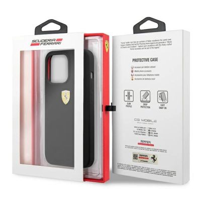 8. Etui Ferrari Silicone na iPhone 13 Pro Max - czarne