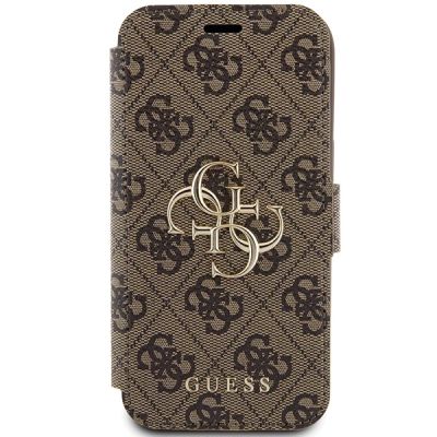 3. Etui Guess 4G Big Metal Logo na iPhone 13 / 14 / 15 - brązowe