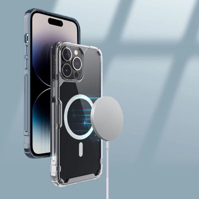 7. Nillkin Nature Pro Magnetic Case etui iPhone 14 Pro magnetyczny pokrowiec MagSafe niebieski