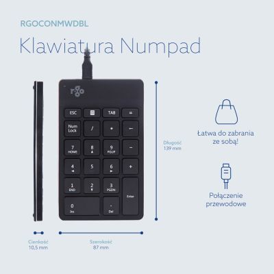 10. Klawiatura numeryczna R-Go Tools Numpad Break USB juodas