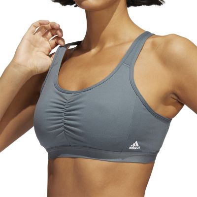9. Stanik sportowy damski adidas Coreessentials Medium-Support szary HD7686