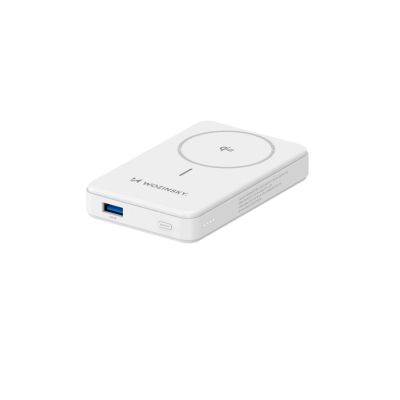 5. Powerbank Wozinsky WLWP-10KA0Y3WS 22,5W PD Qi2 10000 mAh, z podstawką, 1x USB-A, 1x USB-C - biały