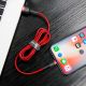 8. Kabel Baseus Cafule USB-A / Lightning 2A QC 3.0 3 m - czerwony