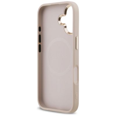 7. Etui Guess 4G Triangle Logo MagSafe na iPhone 17 - różowo-złote