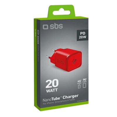 2. Ładowarka sieciowa SBS TETRGAN1C20R 20W GaN z Power Delivery - czerwona