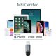 4. Kabel Choetech IP0039 USB-C / Lightning MFi 480Mb/s 3A 1.2m - czarny