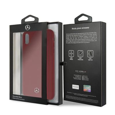 7. Etui Mercedes Silicone Line na iPhone Xs Max - czerwone