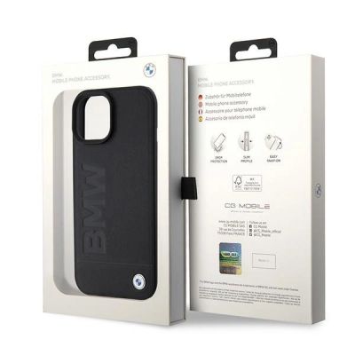 8. Etui BMW Signature Logo Imprint MagSafe do iPhone 15 - czarne