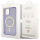 8. Etui Guess Glitter Gold MagSafe na iPhone 14 - purpurowe
