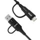 3. Kabel Wozinsky WNBAA 4w1 2x USB-C 1x USB-A 1x Lightning 60W 1 m - czarny