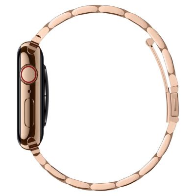 15. Pasek Spigen Modern Fit Band na Apple Watch 4/5/6/7/8/SE (38/40/41 mm) - różowo-złoty