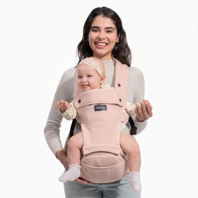 Momcozy Baby Carrier HC002 | Nosidełko z siedziskiem biodrowym | Kolor różowy
