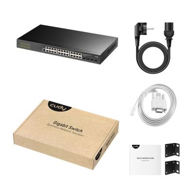 4. Cudy GS2024S2 łącza sieciowe Zarządzany L2/L3 Gigabit Ethernet (10/100/1000) 1U Czarny