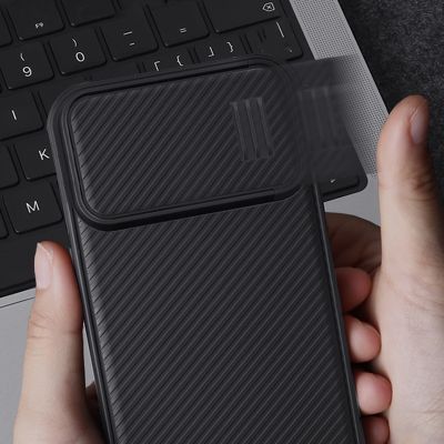 10. Nillkin CamShield S Case etui iPhone 14 Pro Max pancerny pokrowiec osłona na aparat niebieskie