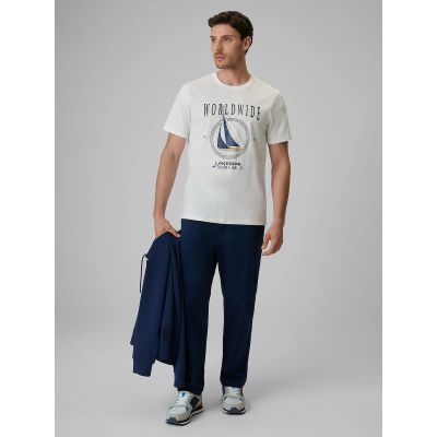 3. T-shirt regular z nadrukiem męski 4F 4FRSS26TTSHM3993-11S