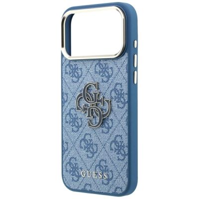 6. Etui Guess 4G & Big Resin Logo na iPhone 17 Pro / 18 Pro - jasnoniebieskie