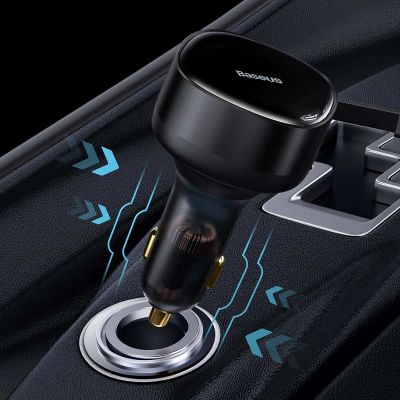 7. Ładowarka samochodowa 2w1 33W 2x USB C (męskie) Baseus Enjoyment - czarna
