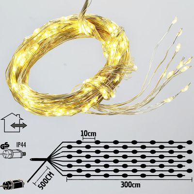 3. LAMPKI CHOINKOWE KASKADA ŚWIETLNA WATERFALL ZEW 300 LED CIEPŁY BIAŁY