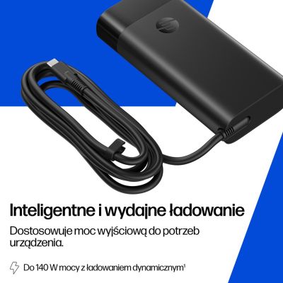 12. Zasilacz sieciowy HP 140W Laptop Charger USB-C czarny B7NM4AA