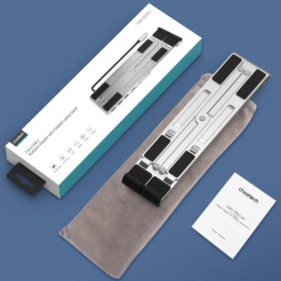 5. Choetech podstawka stacja wielofunkcyjna 7w1 do laptopa PD/USB-C HDMI(4K/30Hz)/2xUSB-A/1xUSB-C/1xSD/1xTF czarny (HUB-M43)