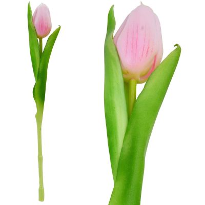 12. TULIPAN RÓŻOWY 31CM JAK ŻYWY DEKORACJA WIOSENNA