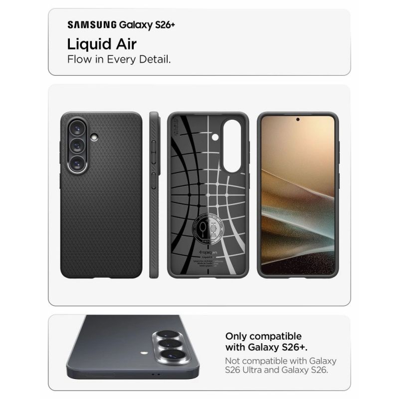 6. Etui Spigen Liquid Air na Samsung Galaxy S26+ - czarny mat