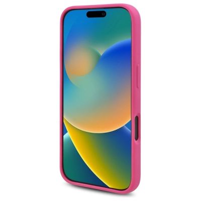 5. Etui Karl Lagerfeld Silicone Choupette Head Print MagSafe na iPhone 16 - fuksja