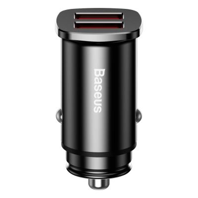 3. Baseus Square inteligentna ładowarka samochodowa 2x USB QC3.0 Quick Charge 3.0 SCP AFC 30W czarny (CCALL-DS01)