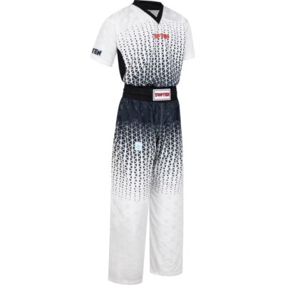 2. Strój do kickboxingu TOP TEN GRAFIC biało-czarny XS (150 cm)