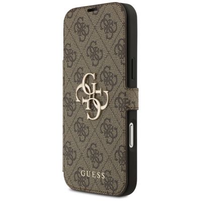 2. Etui Guess Book 4G Metal Logo na iPhone 17 Pro Max - brązowe