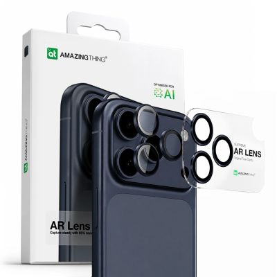 4. Szkło na aparat AMAZINGTHING Lens Glass na iPhone 17 Pro / Pro Max z niebieską ramką aluminiową
