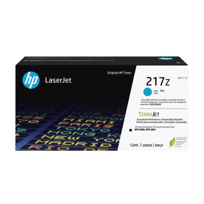 2. HP Oryginalnym wkładem z błękitnym tonerem o ultrawysokiej wydajności 217Z LaserJet
