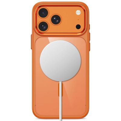 4. Etui Tech-Protect Magmat Magsafe CC na iPhone 17 Pro Max / 18 Pro Max - pomaraczowo-przezroczyste