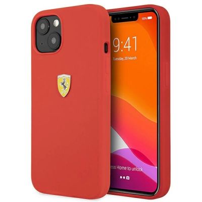 Etui Ferrari Silicone na iPhone 13 mini - czerwone