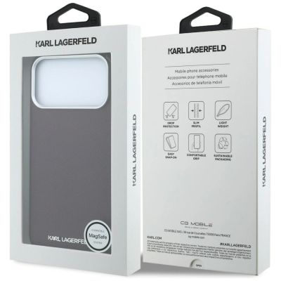 8. Etui Karl Lagerfeld Grained Elongated Logo MagSafe na iPhone 17 Pro Max / 18 Pro Max - burgundowe