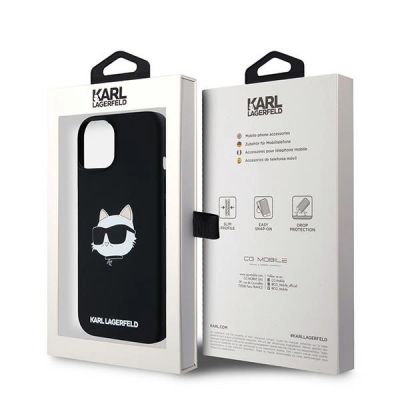 8. Etui Karl Lagerfeld Silicone Choupette Head MagSafe na iPhone 15 Plus / 14 Plus - czarne