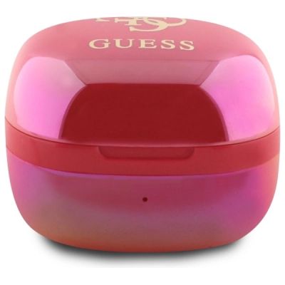 3. Słuchawki Bluetooth Guess Iridescent 4G Printed Logo TWS + stacja dokująca - fuksja
