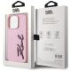 8. Etui Karl Lagerfeld Wrinkled Metal Signature na iPhone 15 Pro Max - różowe