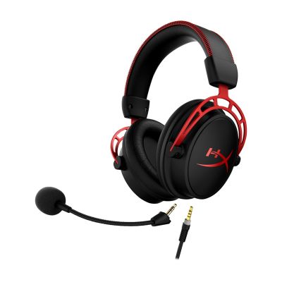 8. Zestaw słuchawkowy do gier HyperX Cloud Alpha czarno-czerwony, Przewodowy, 13 - 27000 Hz, Gaming, 298 g, Czerwony
