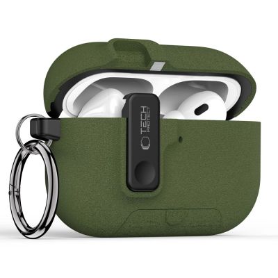2. Etui Tech-Protect Slim Hook na AirPods Pro 3 - Zielone
