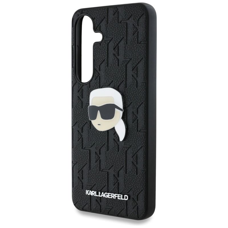 6. Etui Karl Lagerfeld Leather Monogram Pin Logo Karl Head Samsung Galaxy S25 czarny