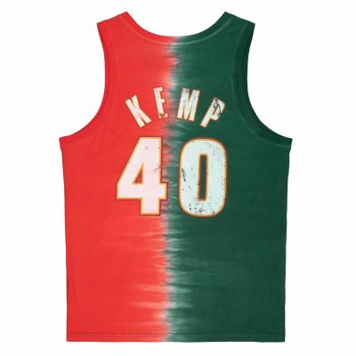 2. Koszulka Mitchell & Ness NBA Seattle Supersonics Shawn Kemp Tie Dye Cotton Tank - TTNK3206-SSUYYSKEGNRD