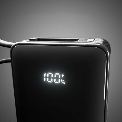 8. Powerbank SBS 10000 mAh 20W z wbudowanym kablem USB-C i wyświetlaczem cyfrowym - czarny