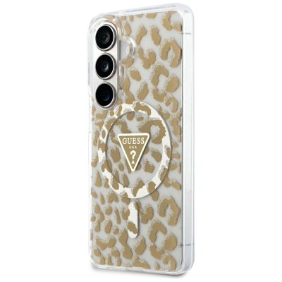 2. Etui Guess IML Leopard Print Triangle MagSafe na Samsung Galaxy S26 - brązowe