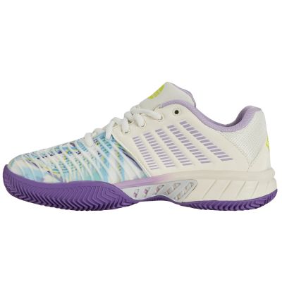 7. Buty sportowe damskie K-Swiss Express Light 3 Padel sneakersy białe/fioletowe (98900-182-M)