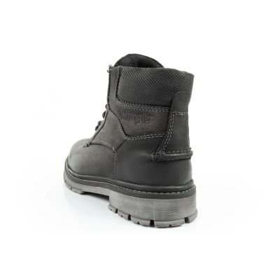 5. Wrangler Allan Mid  buty męskie sztyblety trzewiki eleganckie skórzane czarne