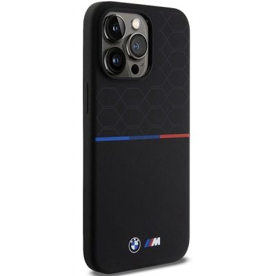 4. Etui BMW M Silicone Pattern MagSafe na iPhone 15 Pro Max - czarne