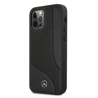 2. Etui Mercedes Leather Perforated Area na iPhone 12 Pro Max - czarne